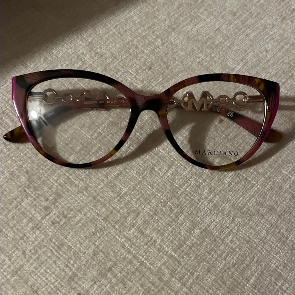 Marciano Tortoise Cat-Eye Glasses with Pink and Gold Accents by Guess - Picture 4 of 16